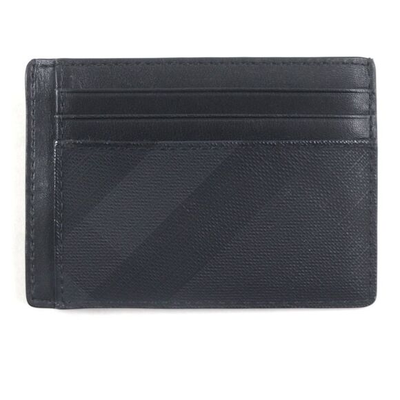 Burberry Check Pattern Leather PVC Card Case - Picture 1 of 6